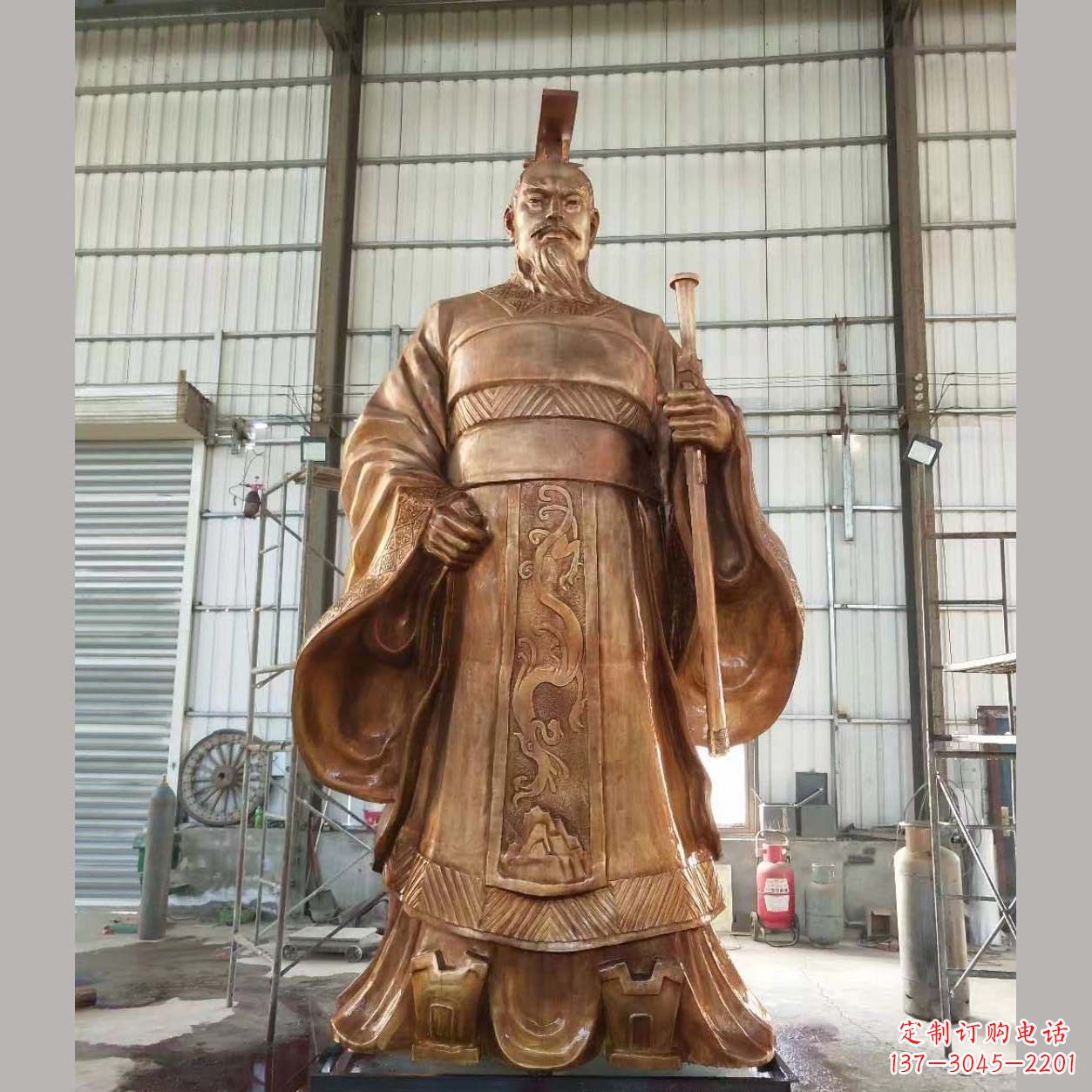 山东铸铜汉武帝雕塑