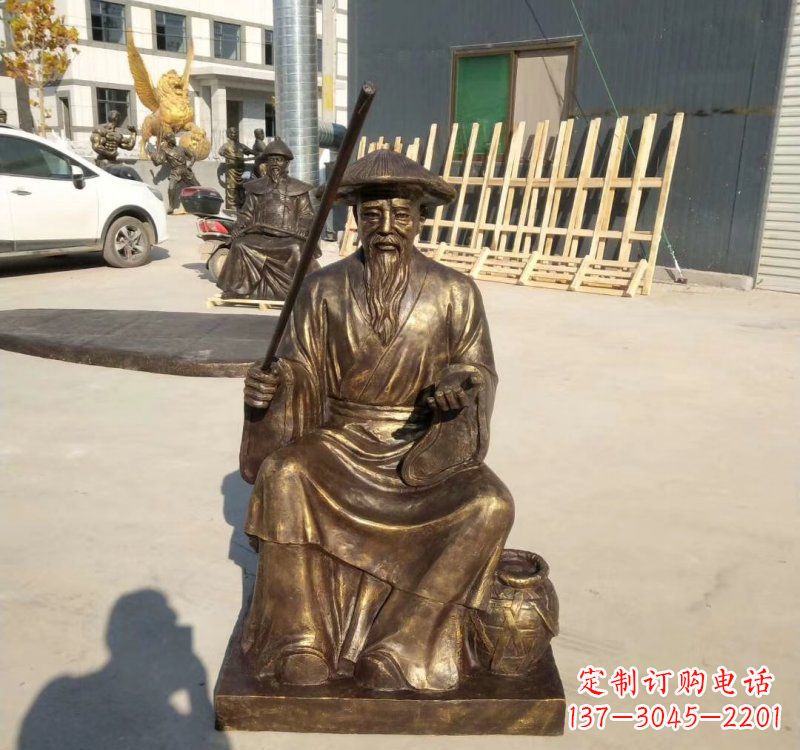 山东铸铜姜太公钓鱼