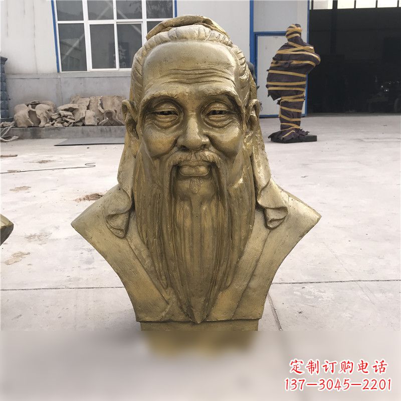 山东铸铜孔子胸像雕塑