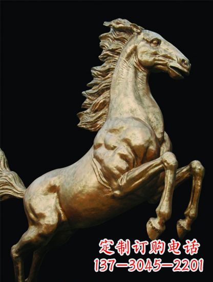 山东铸铜鎏金马儿雕塑