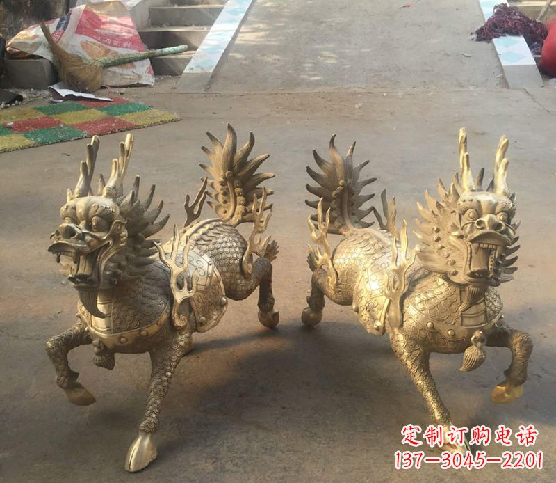 山东铸铜麒麟雕塑 (2)