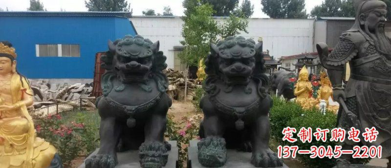 山东铸铜狮子看门狮子铜雕