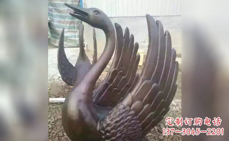 山东铸铜天鹅铜雕