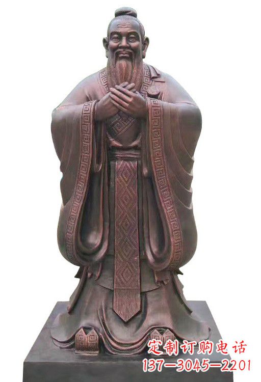 山东紫铜孔子像