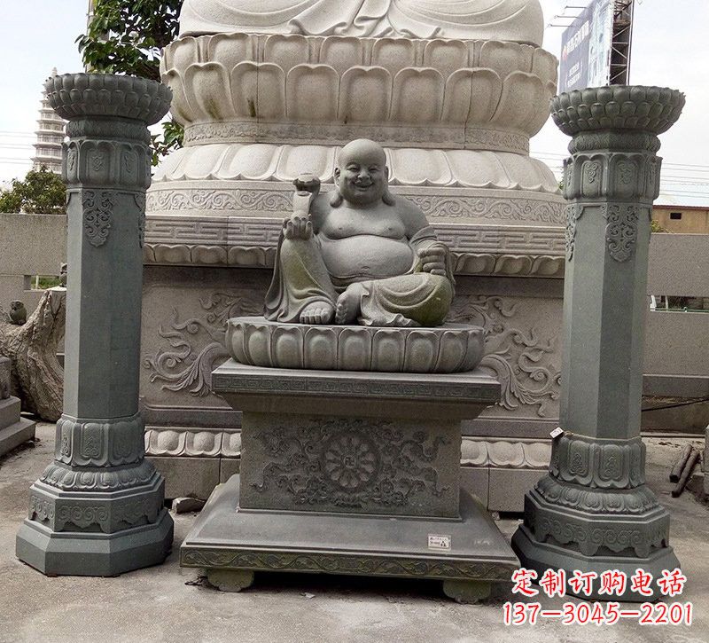 山东宗教庙宇如意弥勒佛石雕