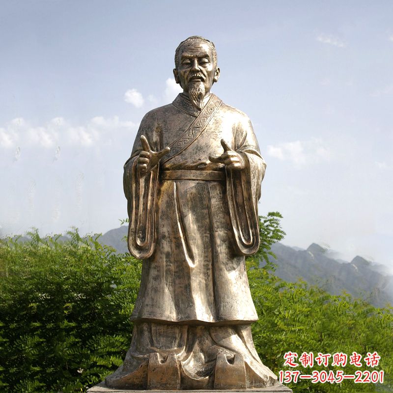 山东祖冲之纯铜雕像